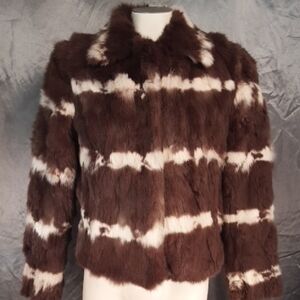 Nine West Chocolate and Ivory Teddy Jacket